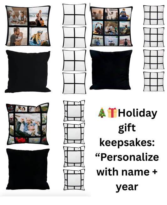 Custom Holiday Keepsake Photo Pillow – 16x16 | 4, 9, or 13 Panel Collage - Artful Impressions