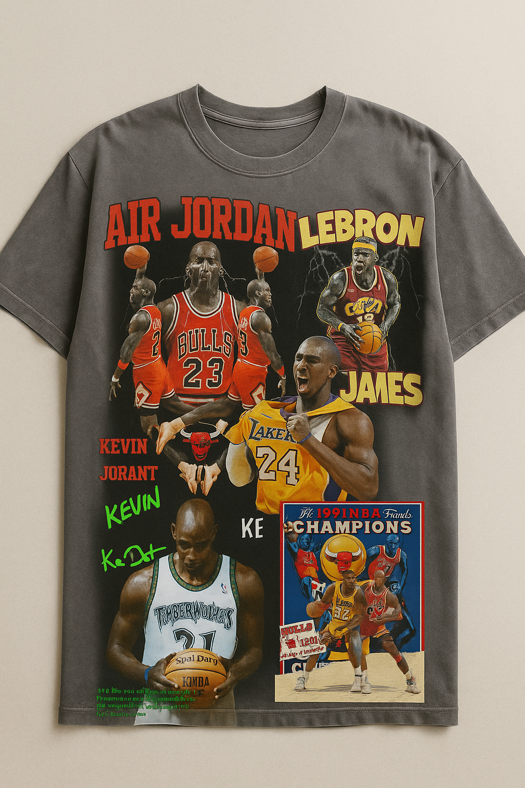 DTF- Vintage BasketBall Graphic Over-Sized Tee🔥☄️ - Artful Impressions